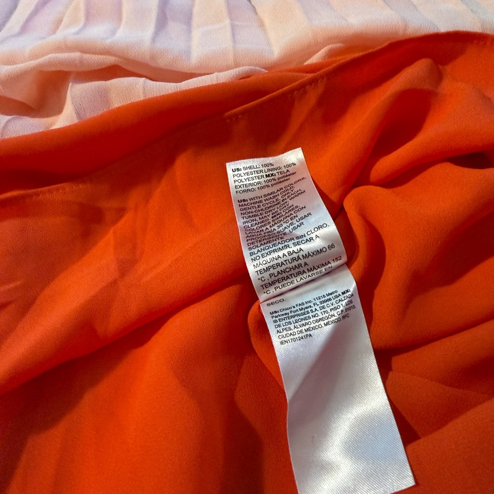 White House Black Market Red to Peach Ombre Halter High-Low Dress - Picture 9 of 9